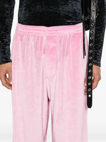 Pantaloni casual Balenciaga Chenille Pants With Drawstings Pink Femei (BM 15891683) 5