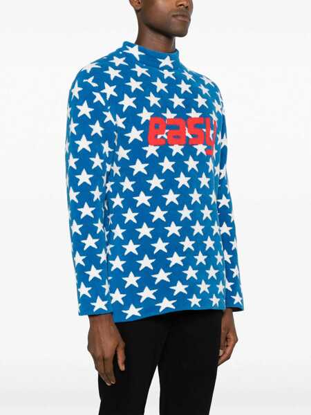 Pulovere ERL All-Over Starsterry-Cotton Crew-Neck Sweater Blue Fete (BM 15891761) 3