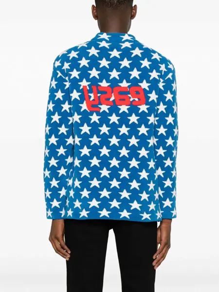 Pulovere ERL All-Over Starsterry-Cotton Crew-Neck Sweater Blue Fete (BM 15891761) 4