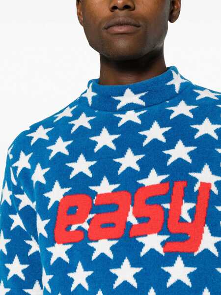 Pulovere ERL All-Over Starsterry-Cotton Crew-Neck Sweater Blue Fete (BM 15891761) 5