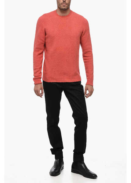 Pulovere Roberto Collina Crew Neck Cotton Blend Brushed Sweater Red Barbati (BM 15891878) 4