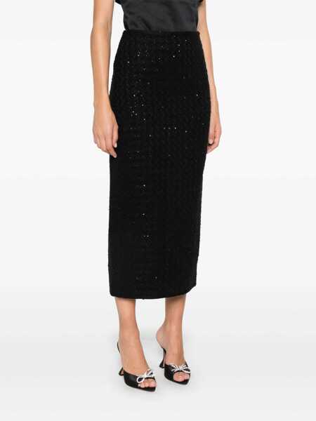 Fuste ROTATE Birger Christensen Rotate Birger Christensen Maxi Boucl Skirt Black Femei (BM 15892364) 3
