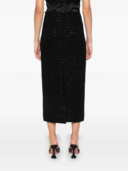 Fuste ROTATE Birger Christensen Rotate Birger Christensen Maxi Boucl Skirt Black Femei (BM 15892364) 4