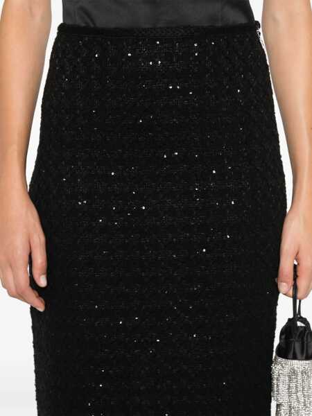 Fuste ROTATE Birger Christensen Rotate Birger Christensen Maxi Boucl Skirt Black Femei (BM 15892364) 5