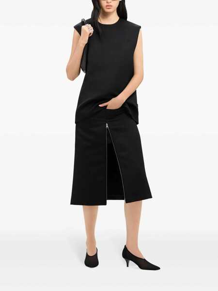 Fuste COURRGES Courrges Heritage Tailored Crepe-Texture Midi Skirt Black Femei (BM 15893138) 2