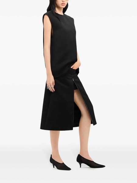 Fuste COURRGES Courrges Heritage Tailored Crepe-Texture Midi Skirt Black Femei (BM 15893138) 3