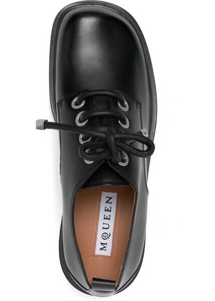 Pantofi eleganti Alexander McQueen Leather Derby. BLACK Barbati (BM 15899180) 4