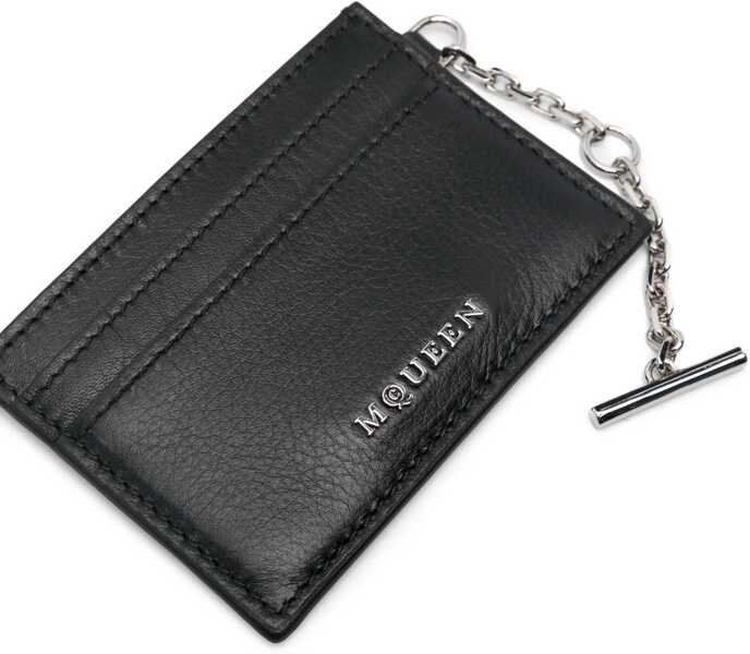 Portofele Alexander McQueen Card Holder Sling BLACK Femei (BM 15899615) 3