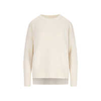 Pulovere 'Mila' Cream White Sweater With Ribbed Trim In Cashmere Woman Femei