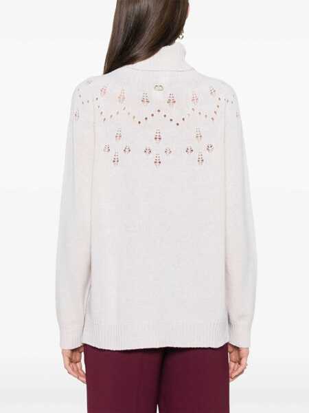 Pulovere TWINSET Twinset Sweaters NEVE/ORO Femei (BM 15900875) 4