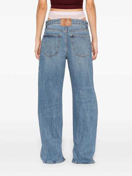 Blugi Alexander Wang Alexander Wang Slit Hem Prestyle Hotfix Mesh Undie Jeans BLUE Femei (BM 15902024) 4