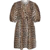 Rochii Ganni Leopard Poplin Dress Femei
