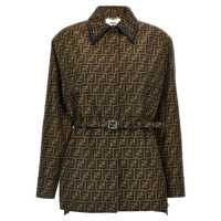 Geci Fendi Canvas Single-Breasted Jacket Femei