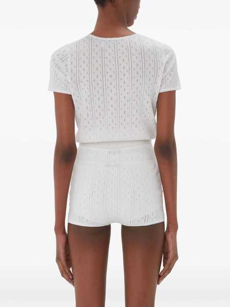 Topuri JW Anderson JW Anderson Pointelle Cap-Sleeve Top WHITE Femei (BM 15905957) 4