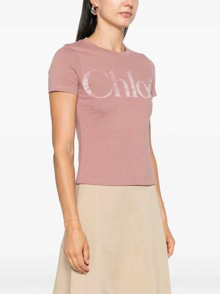 Tricouri Chloe Logo T-Shirt PINK Femei (BM 15909941) 3