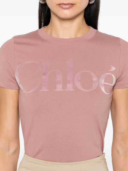 Tricouri Chloe Logo T-Shirt PINK Femei (BM 15909941) 5