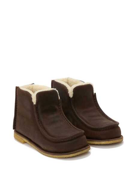 Bocanci JW Anderson JW Anderson Shearling-Lined Suede Boots Brown Femei (BM 15913958) 2