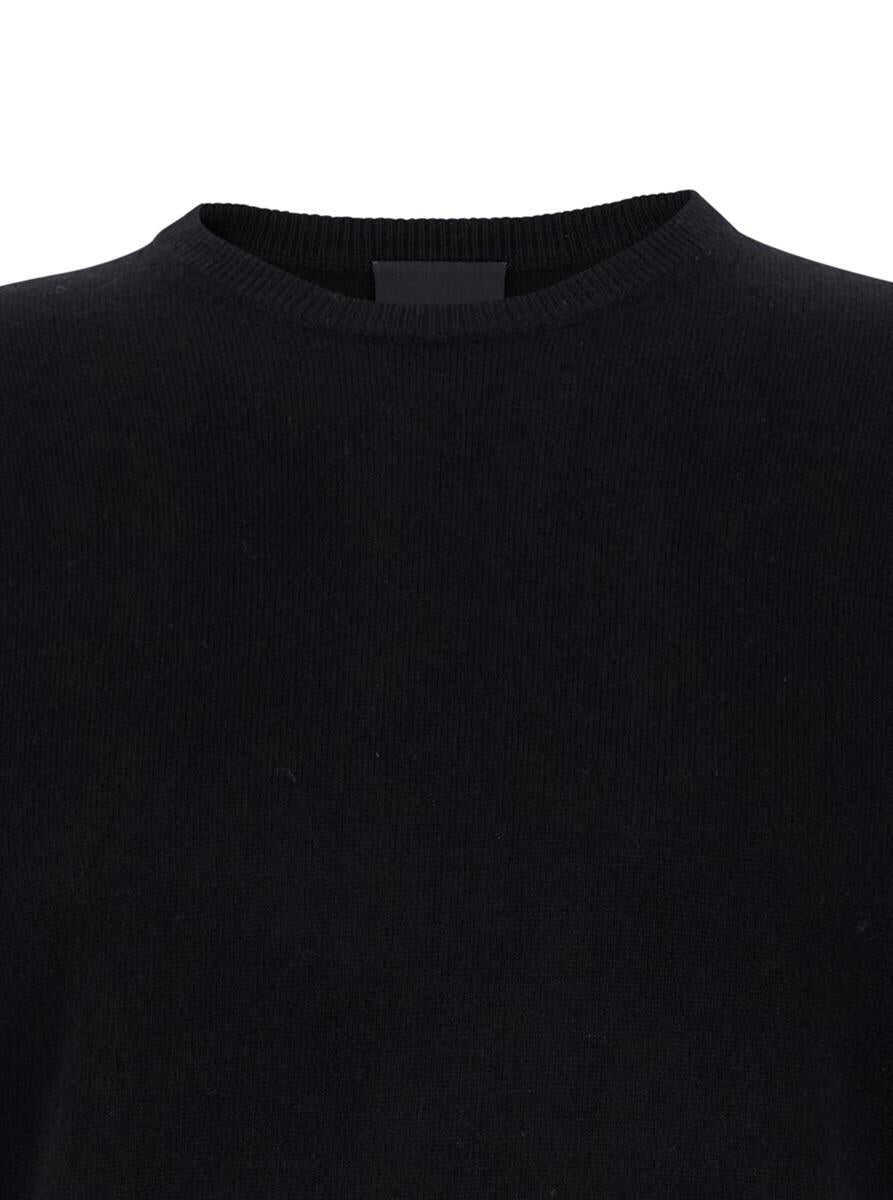 Pulovere PLAIN Black Crewneck Long Sleeve Sweater In Cashmere Man Black Barbati (BM 15915842) 3