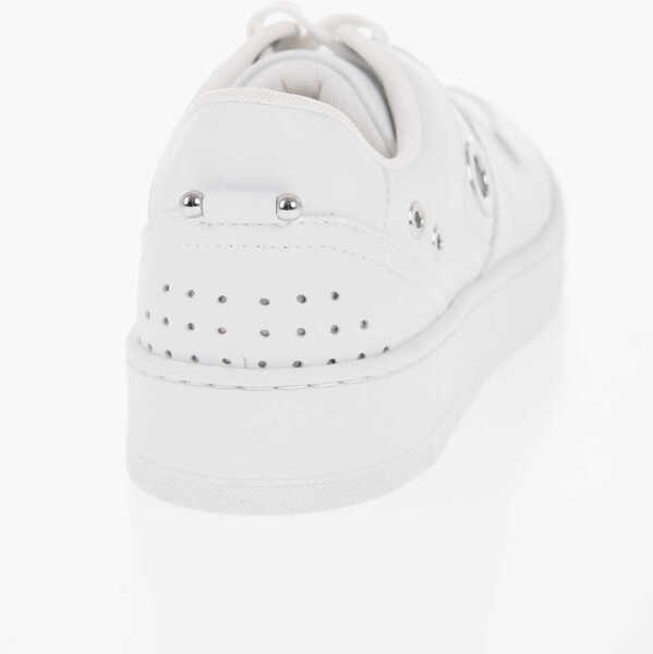 Sneakers Neil Barrett Faux Leather Low-Top Sneakers With Cut Out White Barbati (BM 15919010) 2