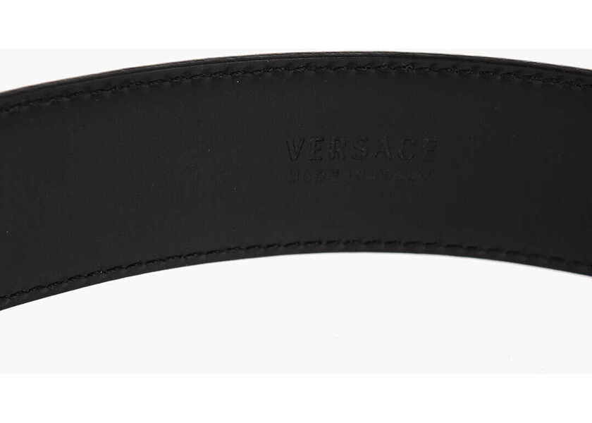 Curele Versace Leather Belt With Golden Effect Buckle 40Mm Black Barbati (BM 15919253) 3