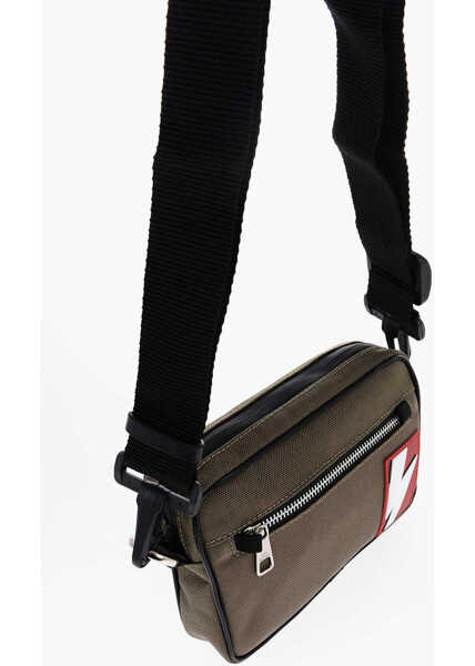 Borsete Neil Barrett Nylon Shoulder Bum Bag With Adjustable Strap Green Barbati (BM 15919268) 3