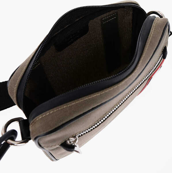 Borsete Neil Barrett Nylon Shoulder Bum Bag With Adjustable Strap Green Barbati (BM 15919268) 4