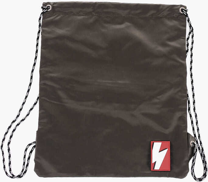 Rucsacuri Neil Barrett Solid Color Nylon Drawstring Backpack Green Barbati (BM 15919454) 1