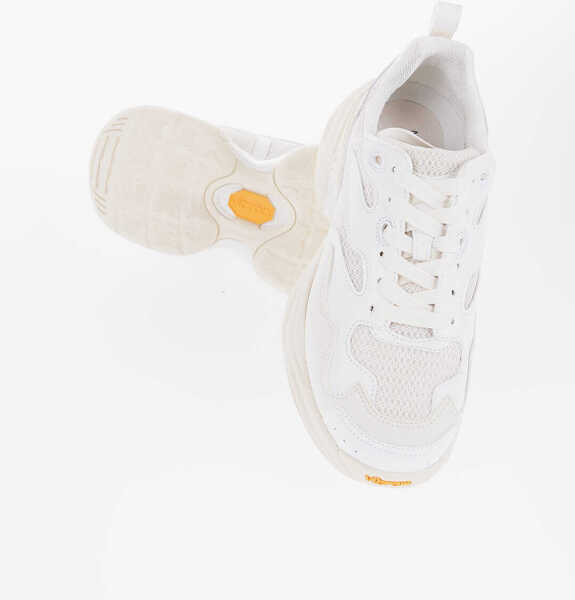 Sneakers Neil Barrett Croquis Mesh And Suede Solid Color Low-Top Sneakers White Barbati (BM 15919460) 1
