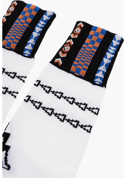Sosete Marcelo Burlon Kappa Stretch Nylon Long Socks White Barbati (BM 15919580) 3