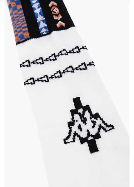 Sosete Marcelo Burlon Kappa Stretch Nylon Long Socks White Barbati (BM 15919580) 4