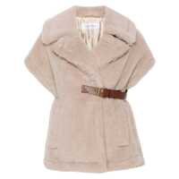 Geci biker Max Mara Newmant Biker Jacket Cape In Wool And Alpaca Teddy Fabric Femei