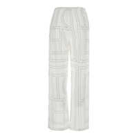 Pantaloni scurti White Pj Pants With Monogram Print In Silk Woman Femei
