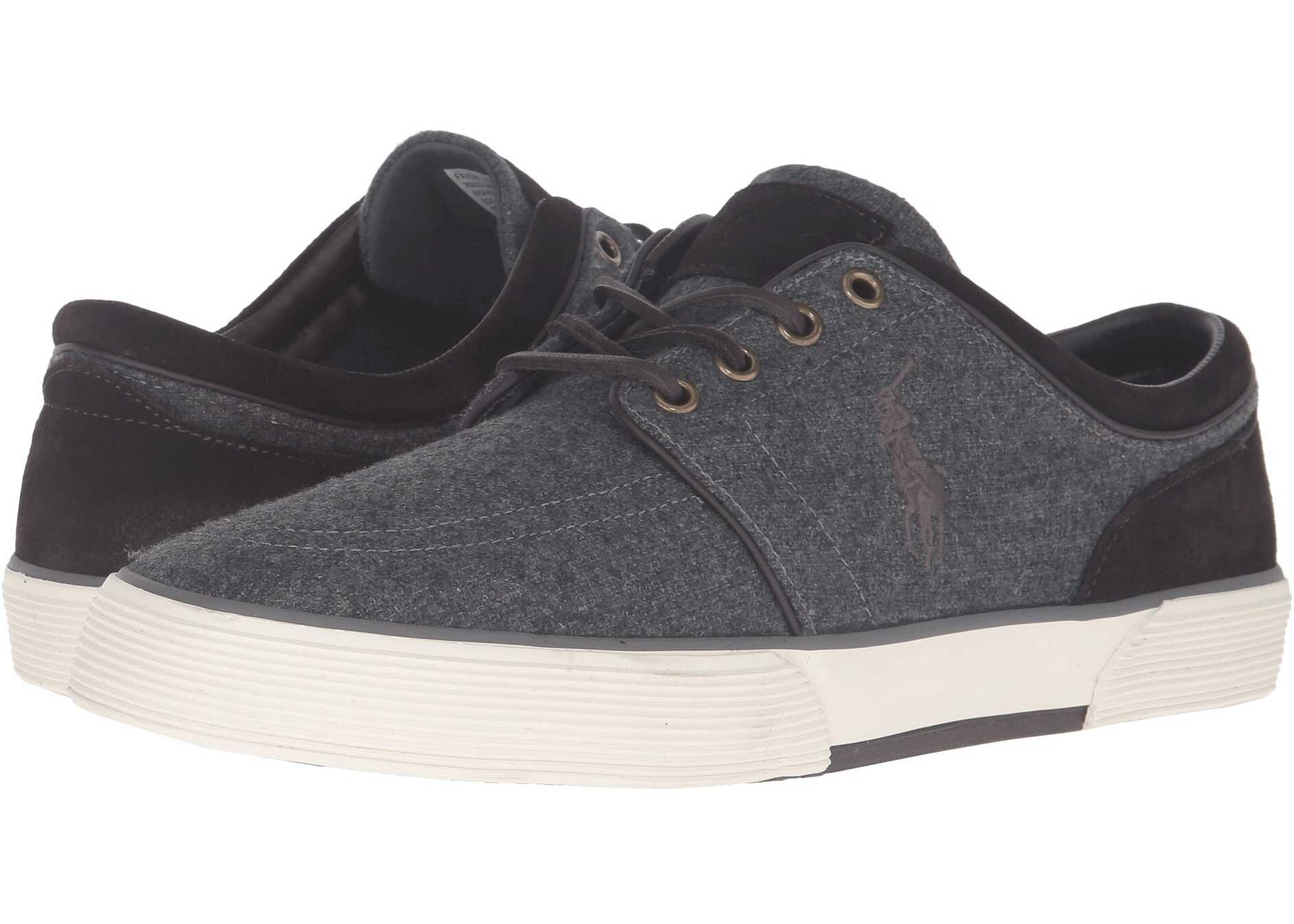 Tenis Ralph Lauren Faxon Low Grey/Dark Brown Solid Flannel/Sport Suede