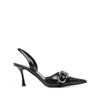 Pantofi cu toc 'Voyou' Black Slingback Pumps With A Buckle In Patent Leather Woman Femei
