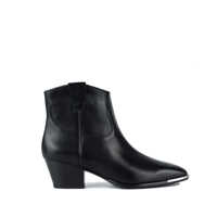 Pantofi cu toc Ash Black Leather Texan Boot Femei