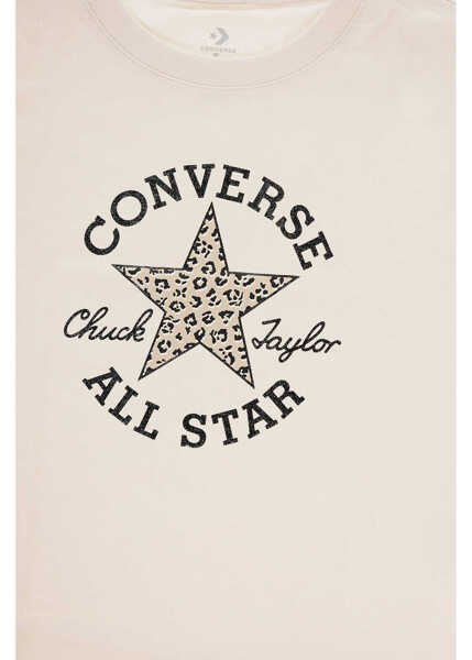 Tricouri Converse All Star Chuck Taylor Logo Printed Crewneck T-Shirt Beige Baieti (BM 15936986) 2