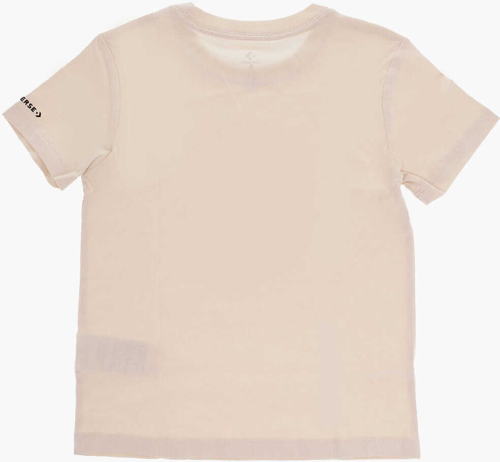 Tricouri Converse All Star Chuck Taylor Logo Printed Crewneck T-Shirt Beige Baieti (BM 15936986) 3