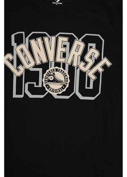 Tricouri Converse Front Printed Crewneck T-Shirt Black Baieti (BM 15936989) 2