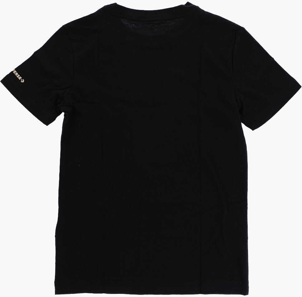 Tricouri Converse Front Printed Crewneck T-Shirt Black Baieti (BM 15936989) 3