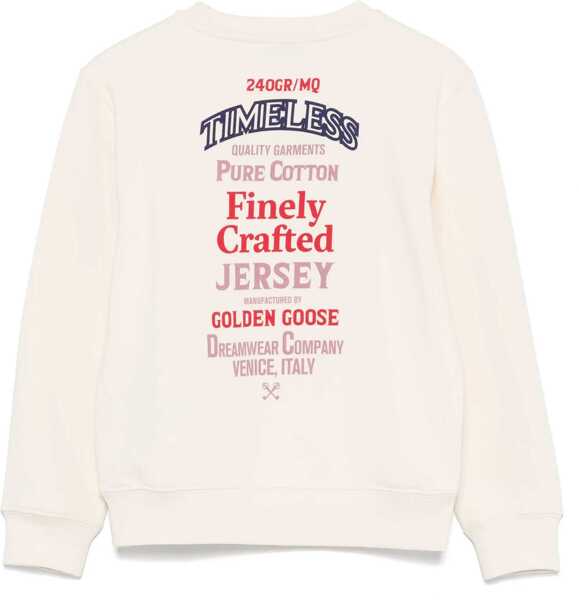 Hanorace Golden Goose Journey Girls Crewneck Regular Sweatshirt Printed WHITE Fete (BM 15937106) 2