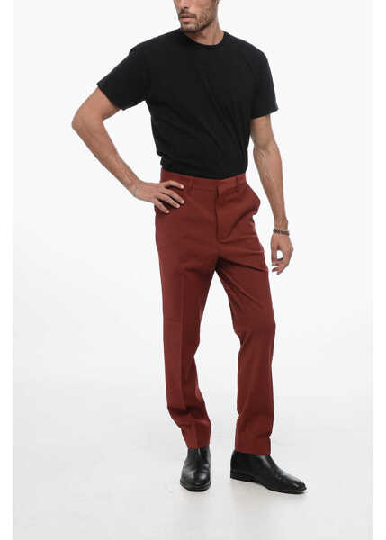 Pantaloni eleganti AllSaints Thirty Two Wool Blend Pants With Hidden Closure Red Barbati (BM 15937283) 3