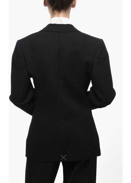 Sacouri Bottega Veneta Cuffed Single Breasted Blazer Black Femei (BM 15937316) 2