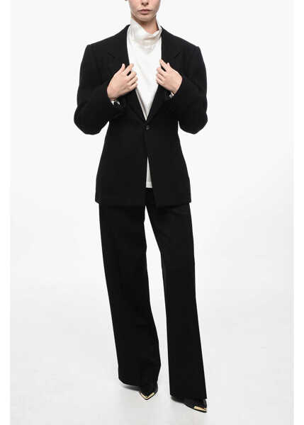 Sacouri Bottega Veneta Cuffed Single Breasted Blazer Black Femei (BM 15937316) 4