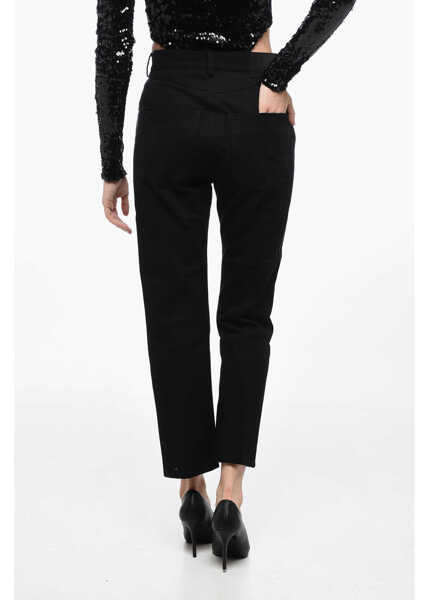 Blugi drepti Max Mara Straight Fit Denims With Rhinestone Application Black Femei (BM 15937331) 2