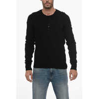 Pulovere Creased-Effect Wool Sweater With Raw Cut Detail Barbati