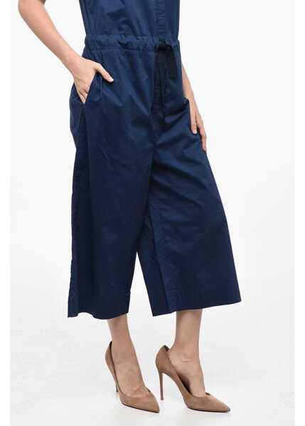 Salopete Woolrich Popelin Cotton Jumpsuit With Belt Blue Femei (BM 15937466) 4