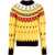 Moncler Grenoble Crew Neck Wool Blend Pullover With Fairisle Motif Yellow