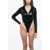 ADRIANA HOT COUTURE Sequined Bodysuit With Hood Black