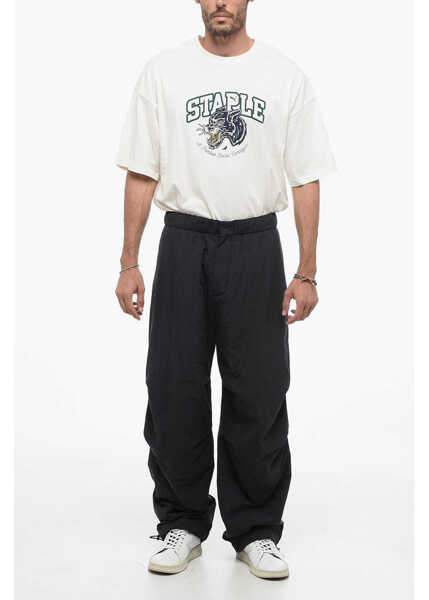 Pantaloni casual STUDIO NICHOLSON Nylon Padded Pants With Drawstring Waist Blue Barbati (BM 15937682) 4