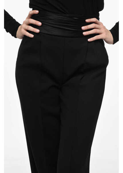 Pantaloni LAQUAN SMITH Pleated Tailored Pants With Sash-Belt Black Femei (BM 15937742) 3